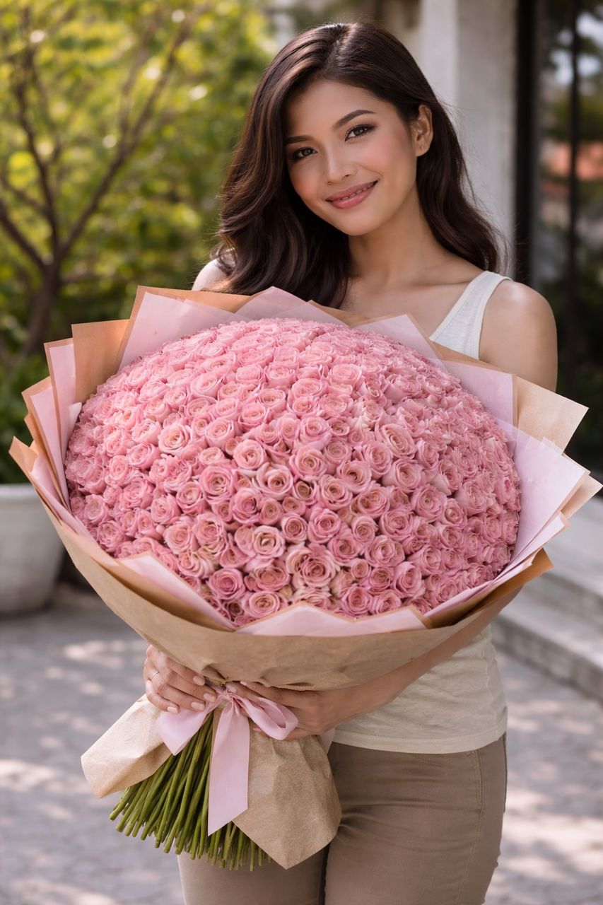 Ecuadorian Roses Giant Luxury Bouquet (50 Ecuadorian Roses)