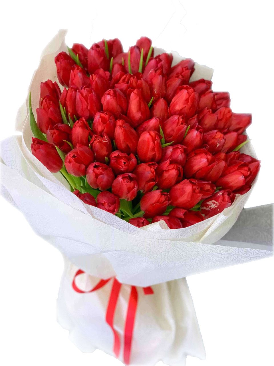 40 Red Tulips Bouquet