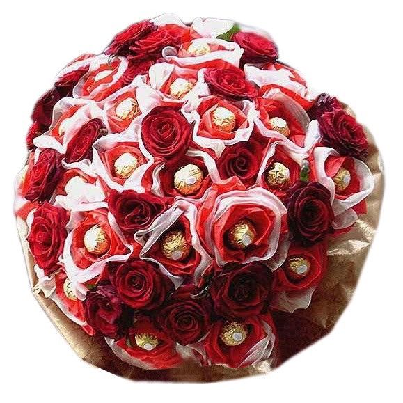 24 Roses & 24 Ferrero Bouquet