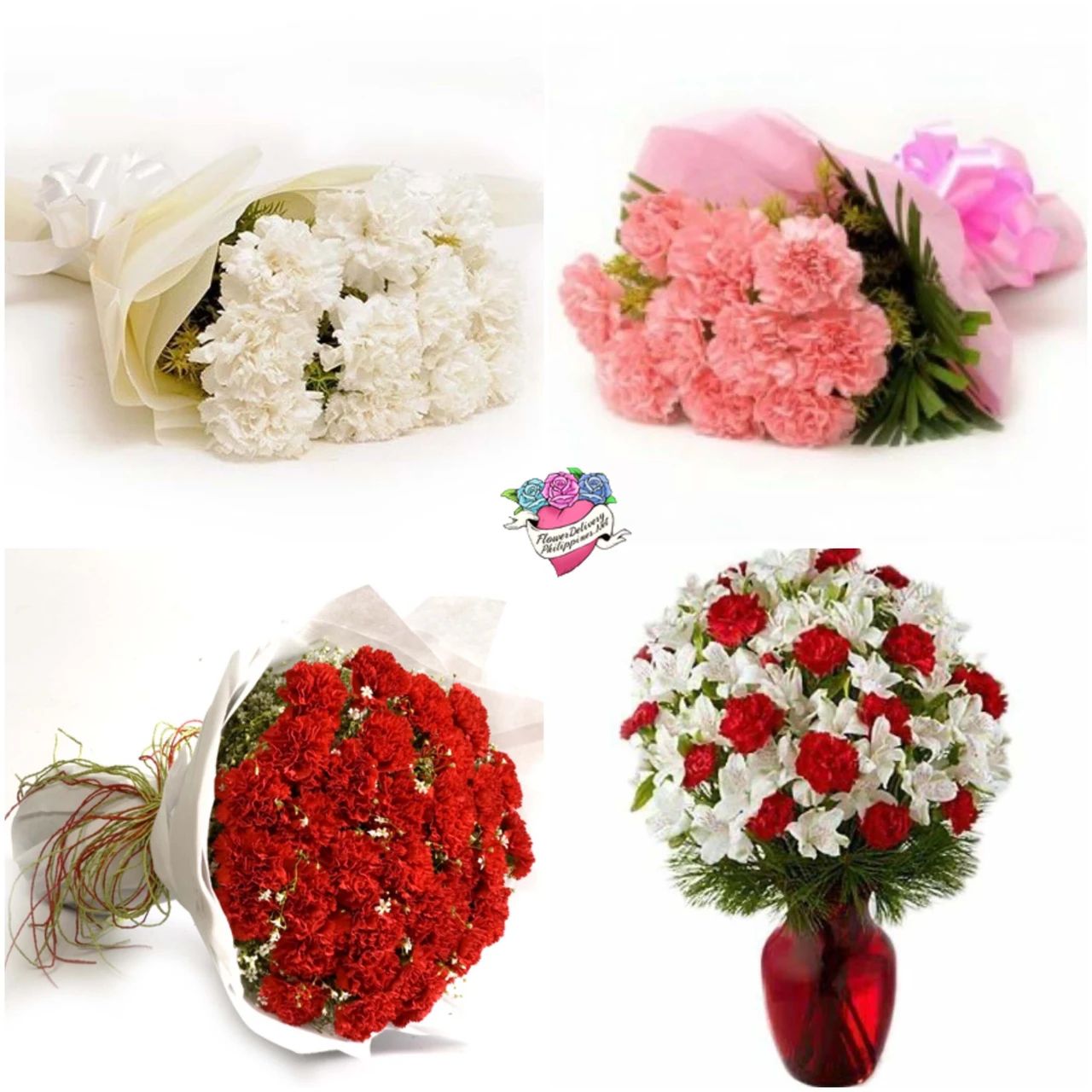 Customizable Carnation Flowers Bouquet (10 Carnations Bouquet)