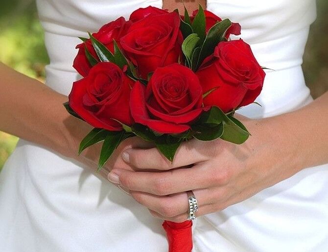 Red Ecuadorian Roses Bridal Bouquet