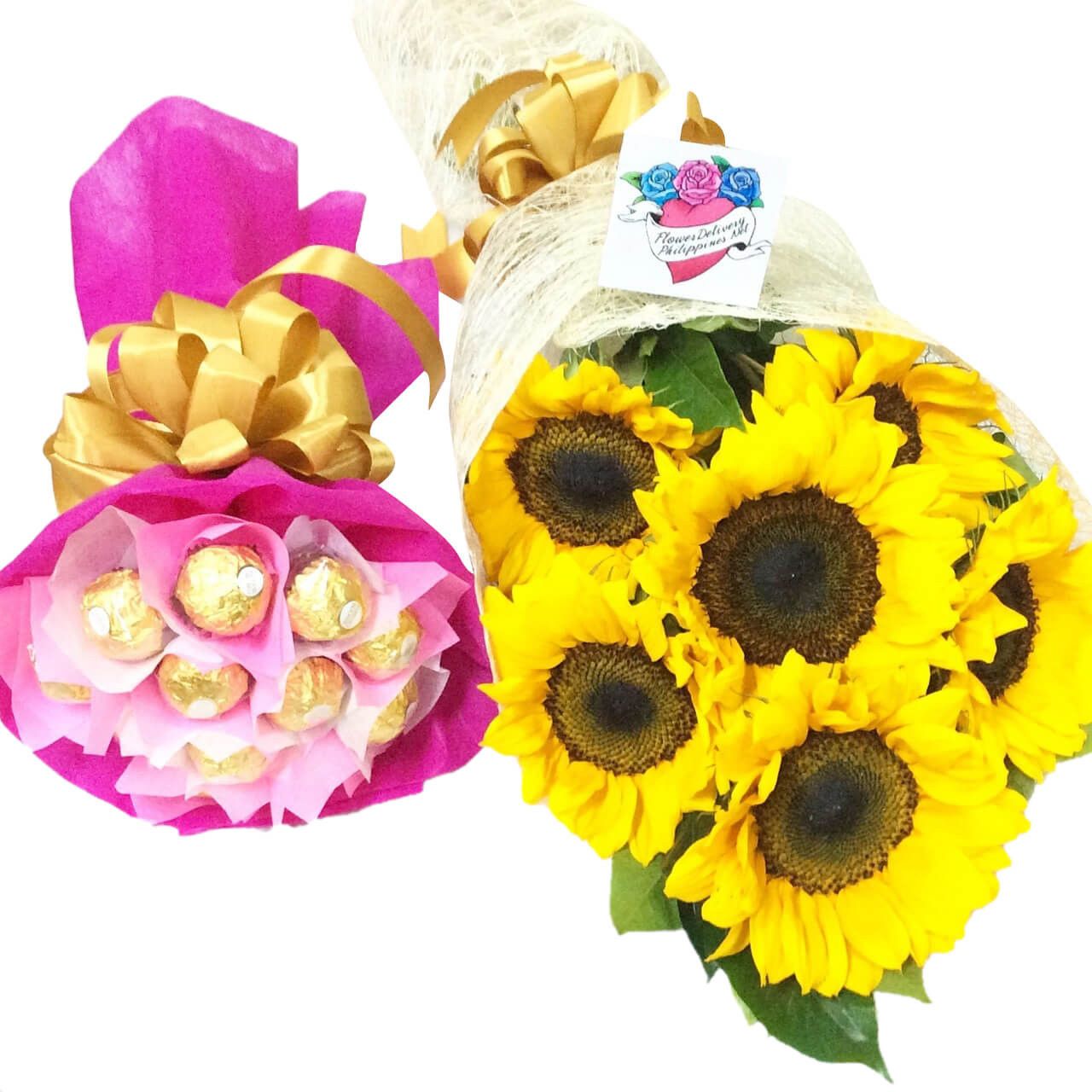 Sunflowers & Ferrero Bouquet Package - Best Seller!
