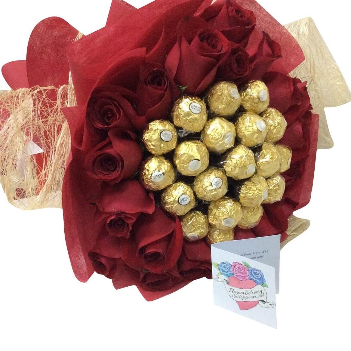 20 Roses & 20 Ferrero Bouquet