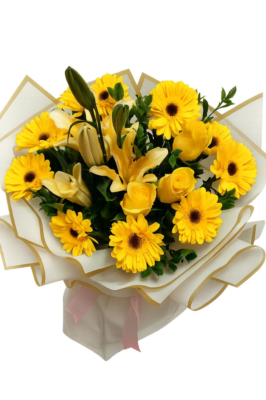 Yellow Blooms Elegance Bouquet