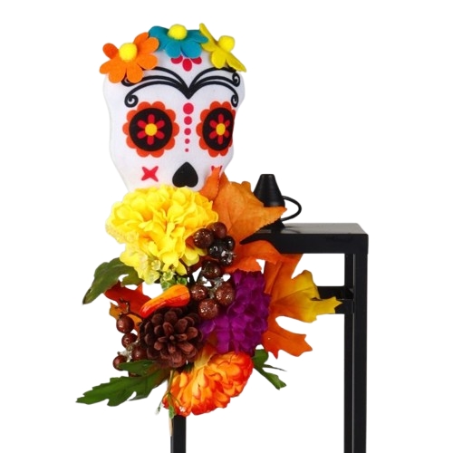 Autumn Glow Lantern with Sugar Skull
