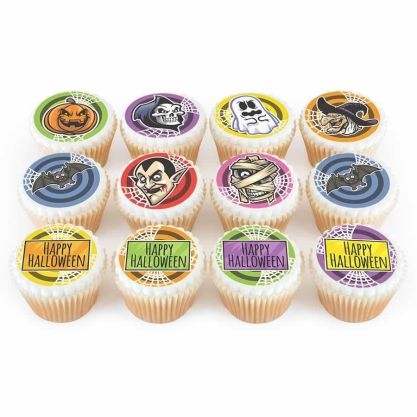 12 spooky character cupcakes