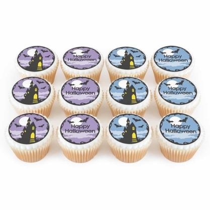 12 haunted house cupcakes
