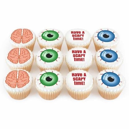 12 brains & eyeballs cupcakes
