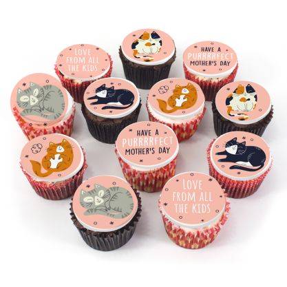 Mother's Day Cat Cupcakes