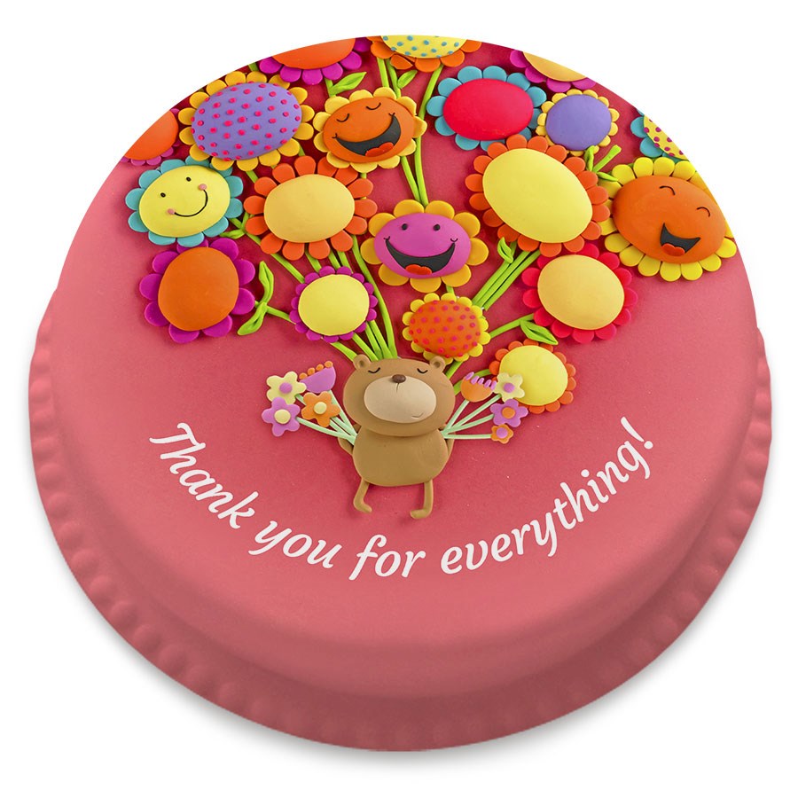 Thank You Bear Cake (Small Party Cake (Serves 10-12))