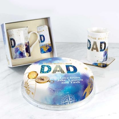 world's best dad gift set (letterbox cake set(c) serves 2)