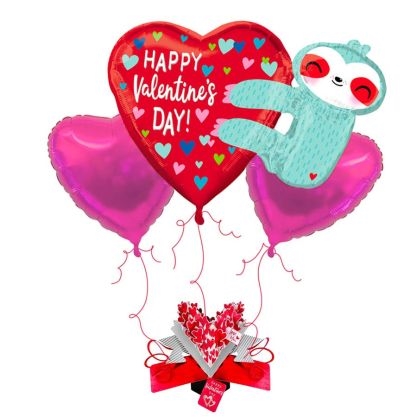 valentine's sloth balloon bouquet