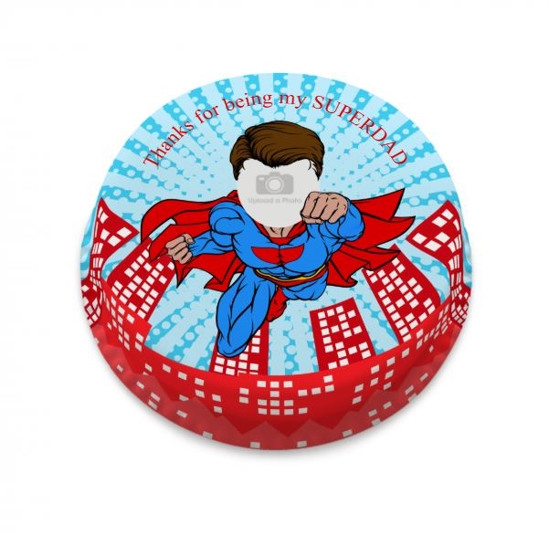 Super Dad Photo Cake (letterbox gift cake (serves 2-4))