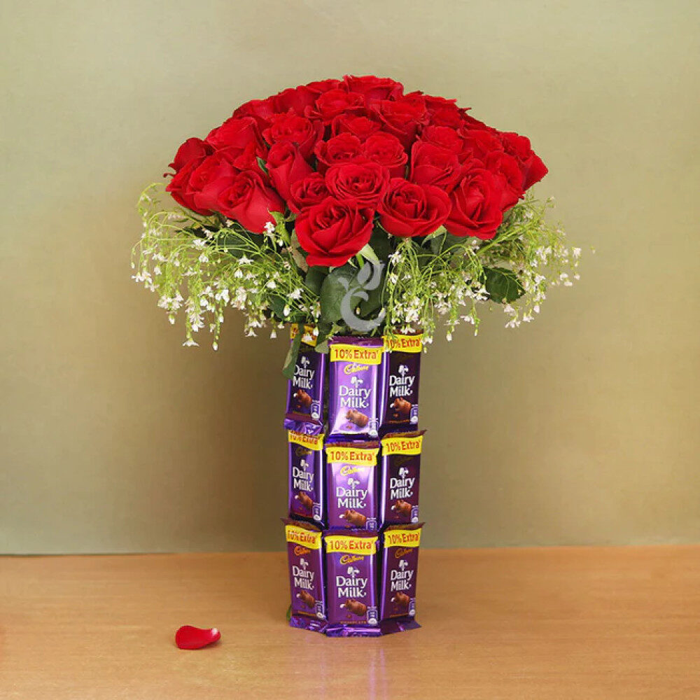 The Proposal | Romantic Flower & Chocolate Bouquet