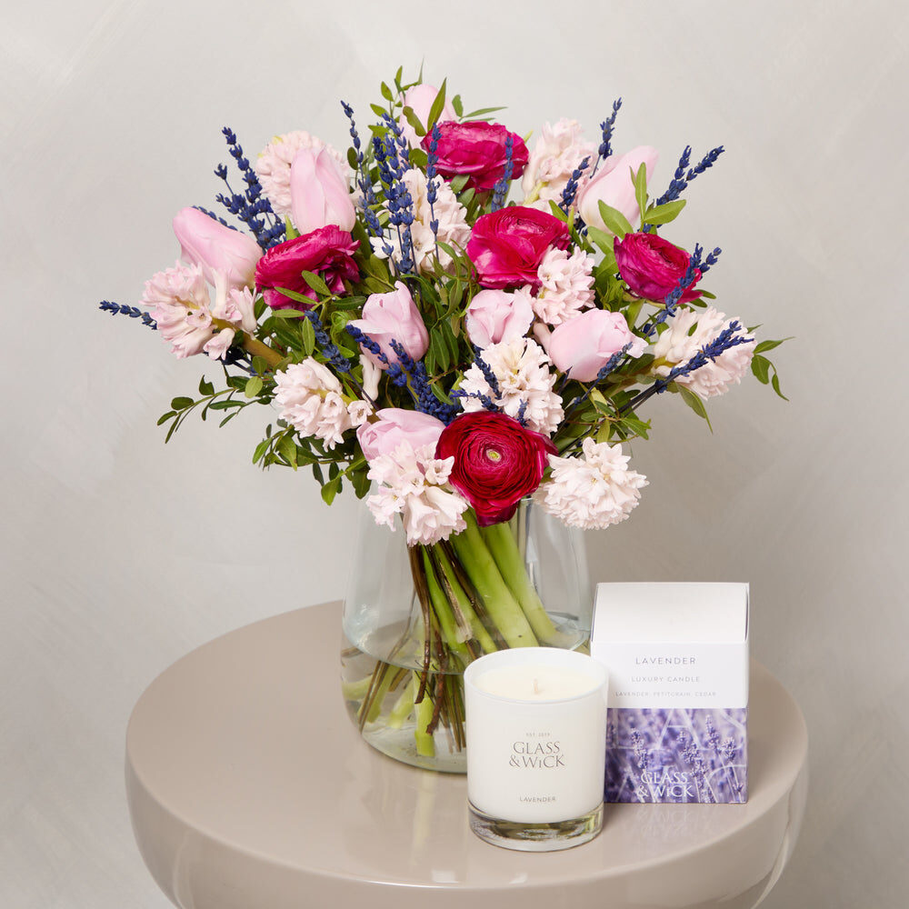 Spring Light with Glass and Wick Candle
