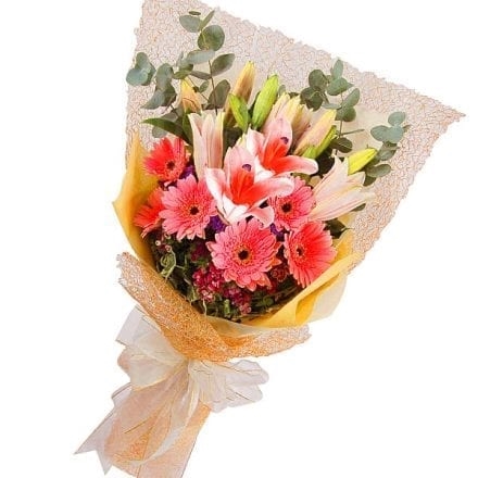 Missing Daisy- Flower Bouquet (Missing Daisy - 3 Lilies 6 Gerberas Flower Bouquet)