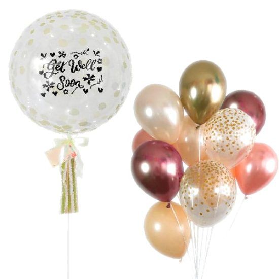 Get Well Deluxe - Helium Balloons Bouquet