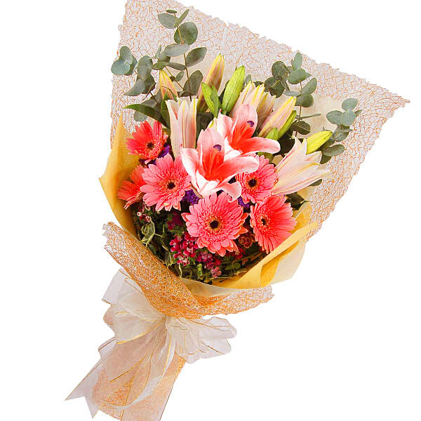 Missing Daisy - 7 Lilies 10 Gerberas Flower Bouquet