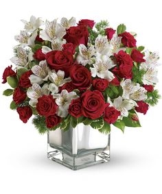 Premium Bucket of Roses and Alstromerias Arrangement