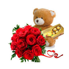 COMBO ROSES WITH FERRERO AND TEDDY