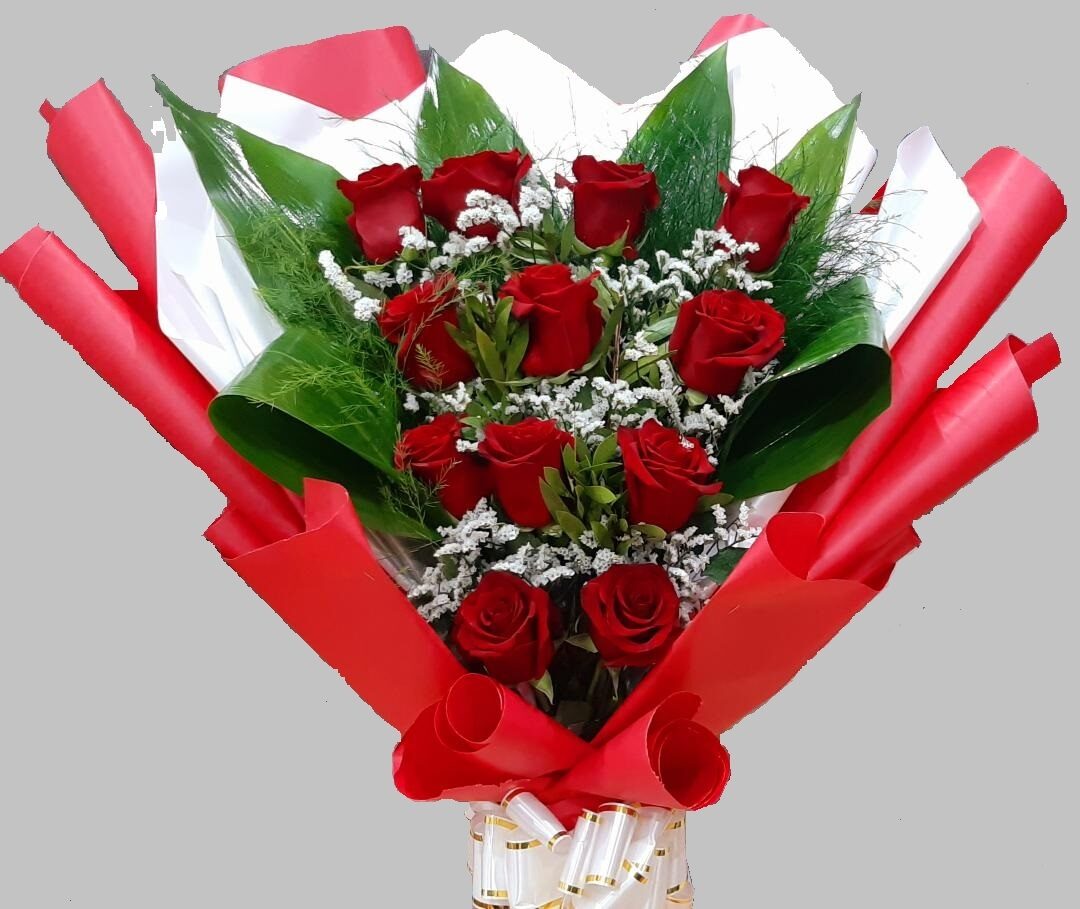 EUROPEAN BOUQUET 12 IMPORTED RED ROSES