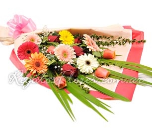bouquet of gerberas and roses