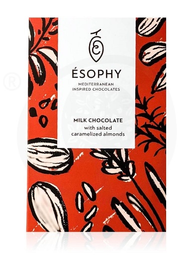 2 Milk chocolate with salted caramelized almonds "Esophy" 50g