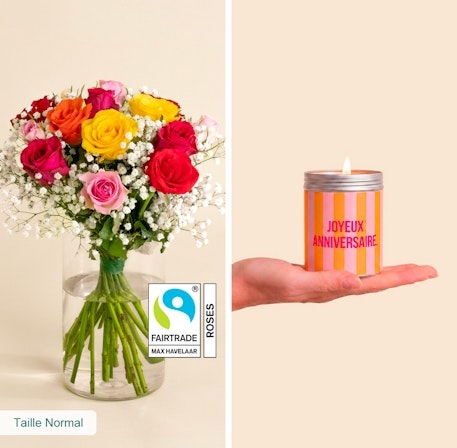 Roses and a birthday candle (Normal)