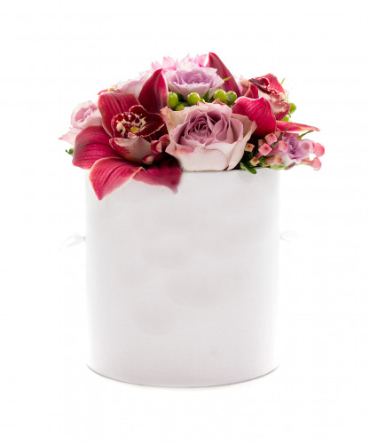 Luxury Box With Roses And Orchids
