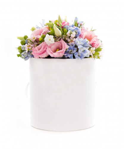 Rose Quartz And Serenity Blue Box Of Flowers