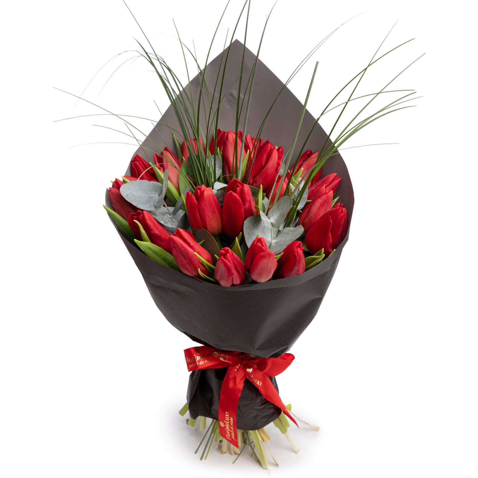 Romantic bouquet of red tulips (standard)