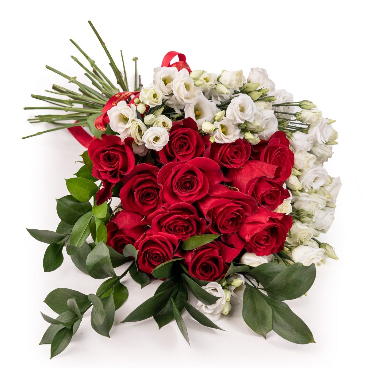 Lisianthus bouquet and Forever roses (Standard)