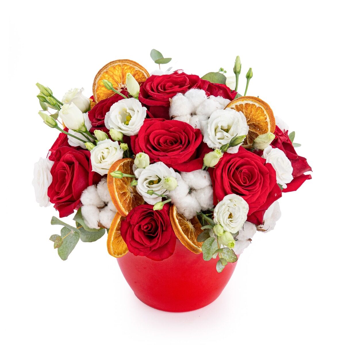 Winter floral arrangement in a vase (standard)