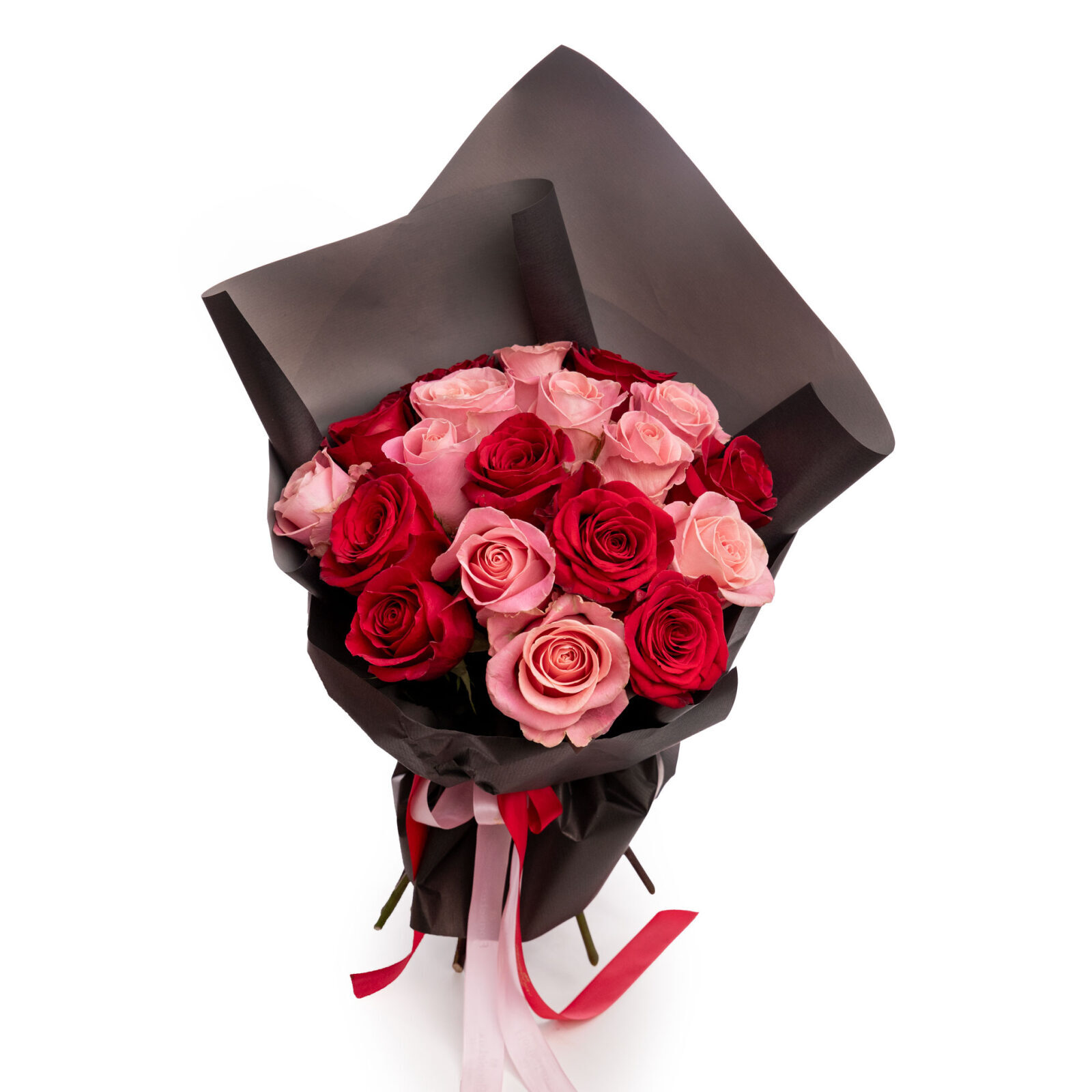Bouquet of red and pink roses "Instant Love". (standard)