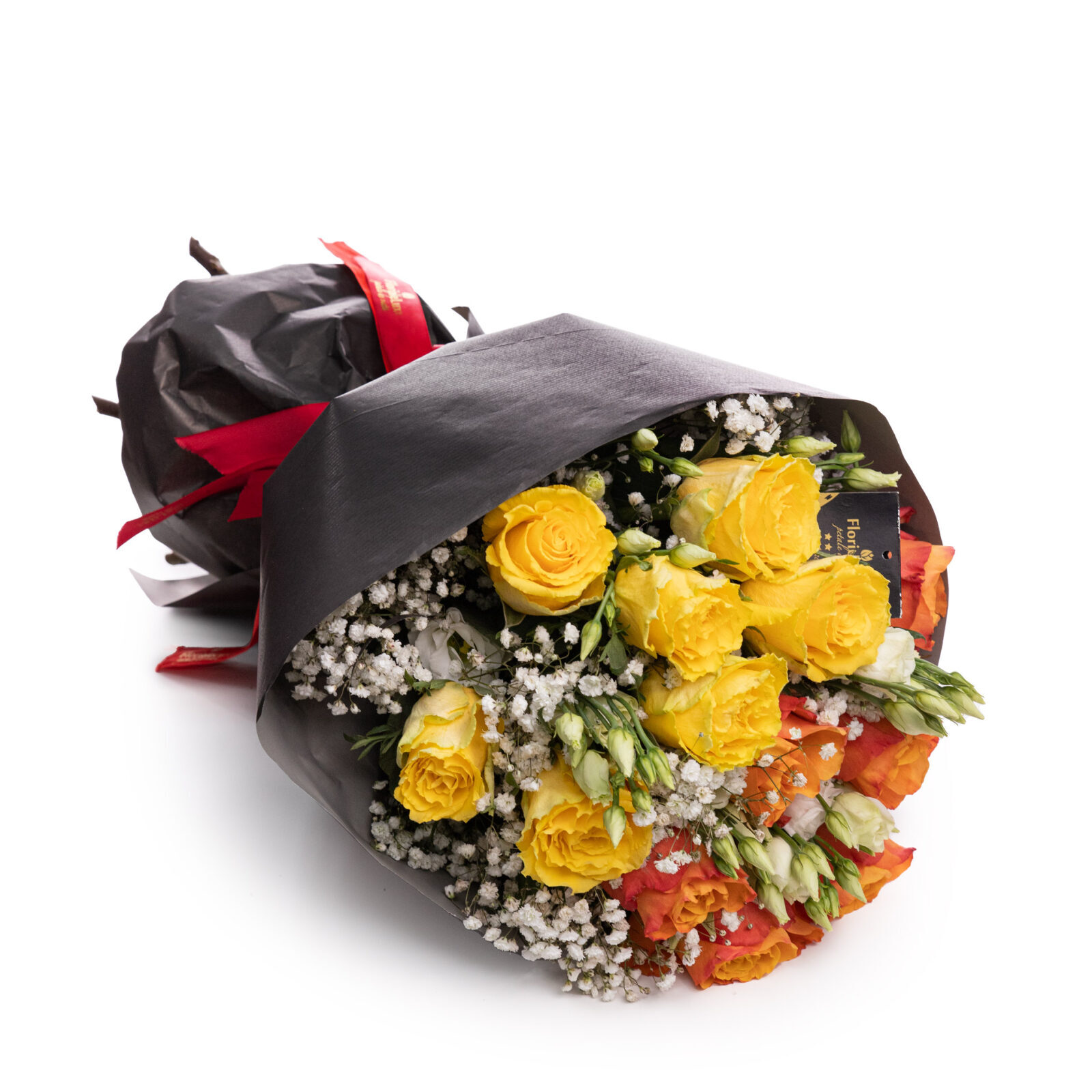 Playful bouquet of yellow and orange roses (Standard)