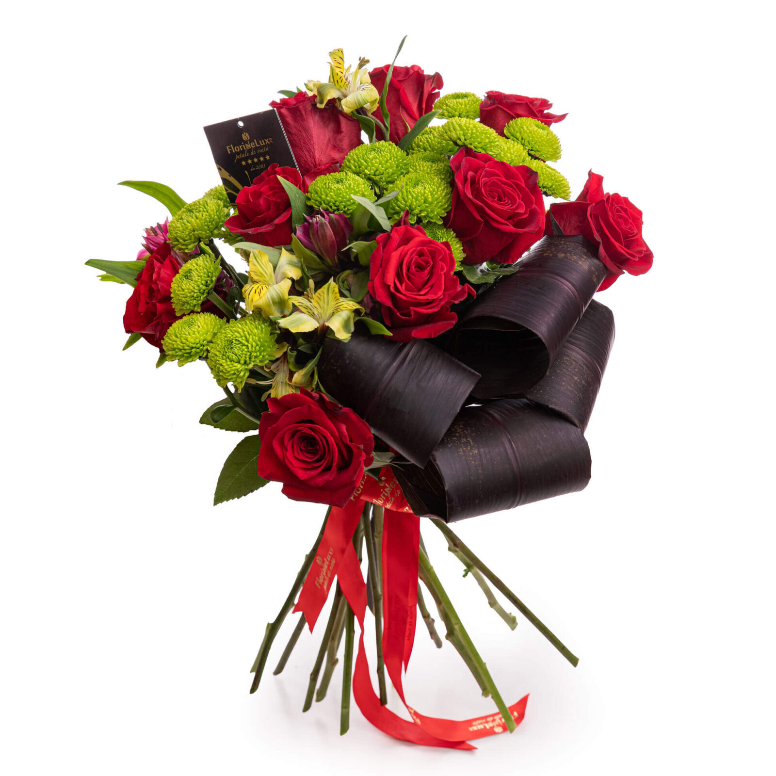 Bouquet of roses, alstroemeria, santini (Standard)