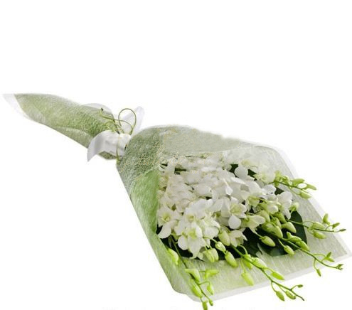 White Thai Orchid Bouquet To Romania (Standard)