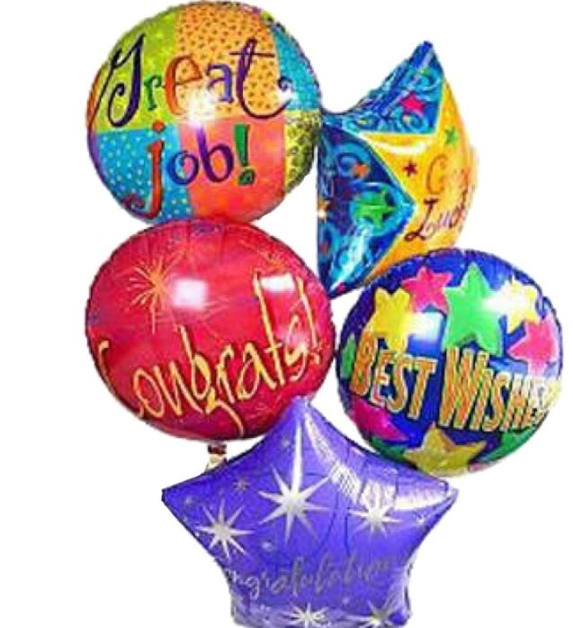 Five Happy Birthday Balloons