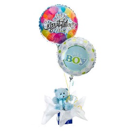 It's A Boy Bear And Balloons (Helium Balloons)