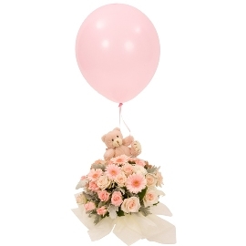 Pink Bouquet &amp; Single Balloon