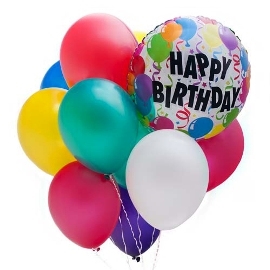 12 Colorful Birthday Balloons (Air Balloons)