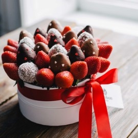 Fresh Strawberries In Chocolate.