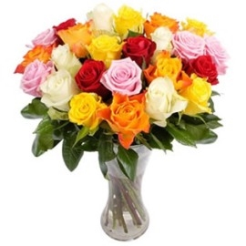 Colorful Spring Bouquet (25 Roses)