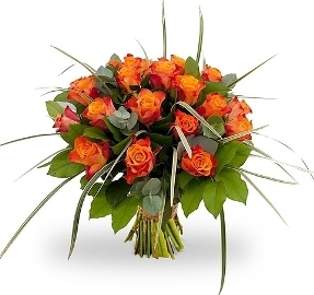 Orange Roses Bouqet (19 Roses)