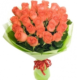 Peach Roses Bouquet (19 Roses)