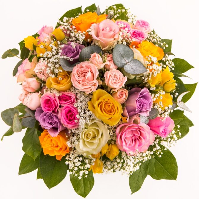Colorful Bouquet Of Roses