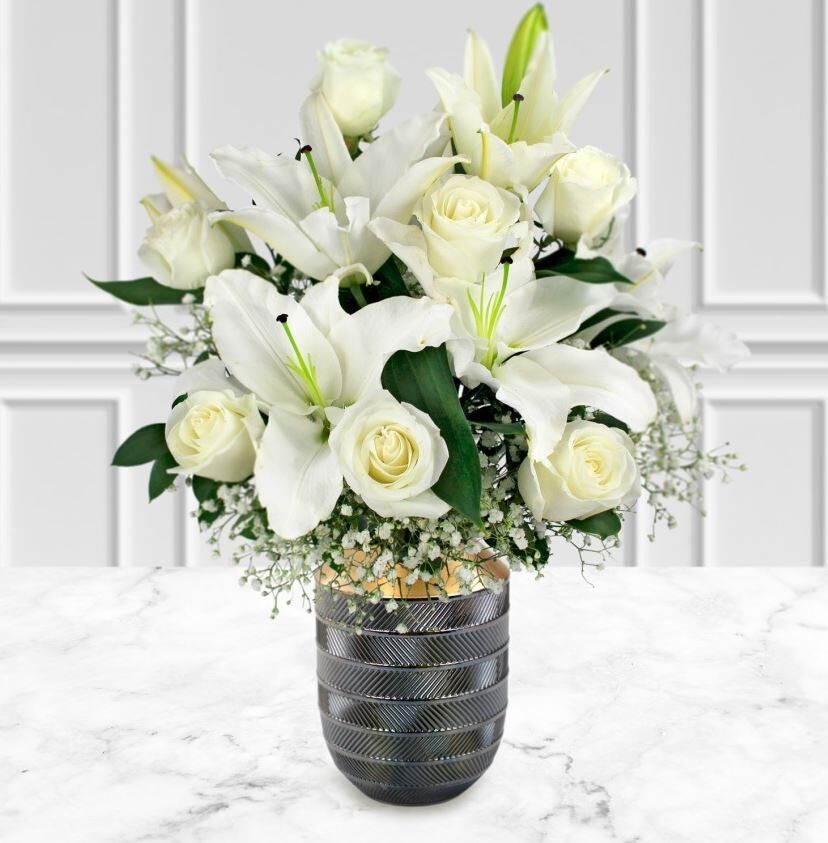 White Rose & Lily Bouquet