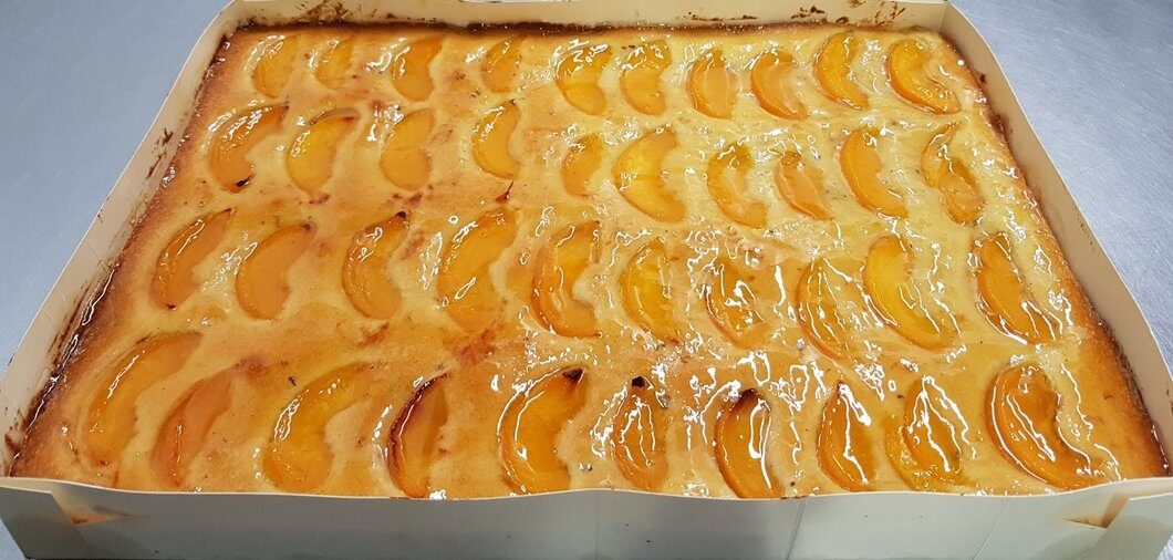 Peach Frangipane Slab 16"X 12" Serving 25-40