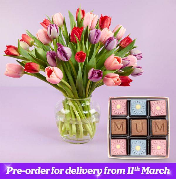The Thank You Mum Tulips & Chocs Set