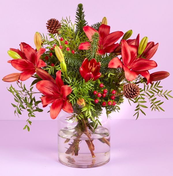 Festive Red Lilies